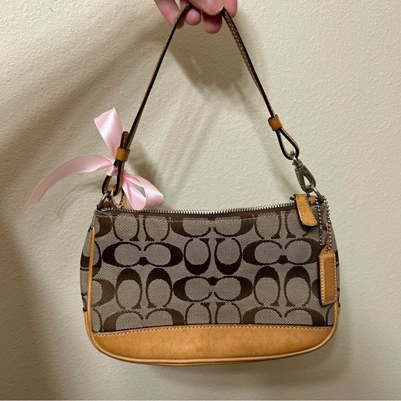 Coach Demi Hampton Monogram Shoulder Bag With Cherry Chain - Picture 2 of 10